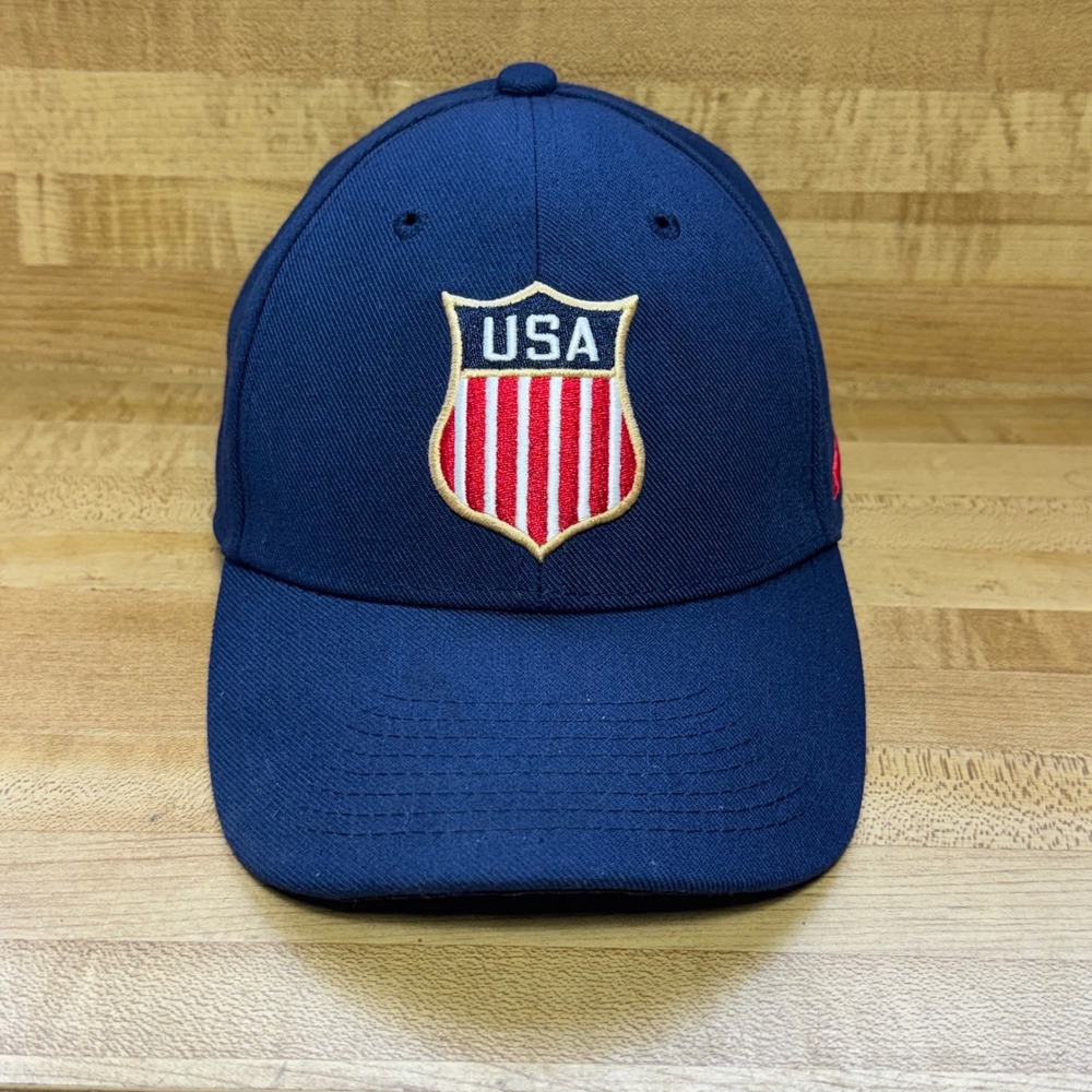 Nike USA Hockey Hat Mens Navy Blue Dri-FIT Legacy91 Adjustable Baseball Cap